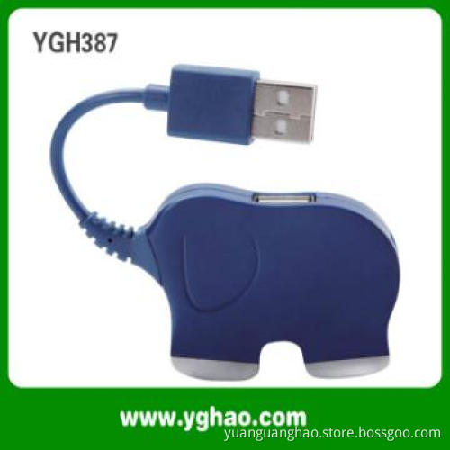 YGH387 new usb hub elephant shaped,4 USB hub 2.0 High speed ports